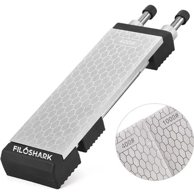 FILOSHARK - Piedra De Afilar Diamantada Filoshark 400 y 1000 Con Base