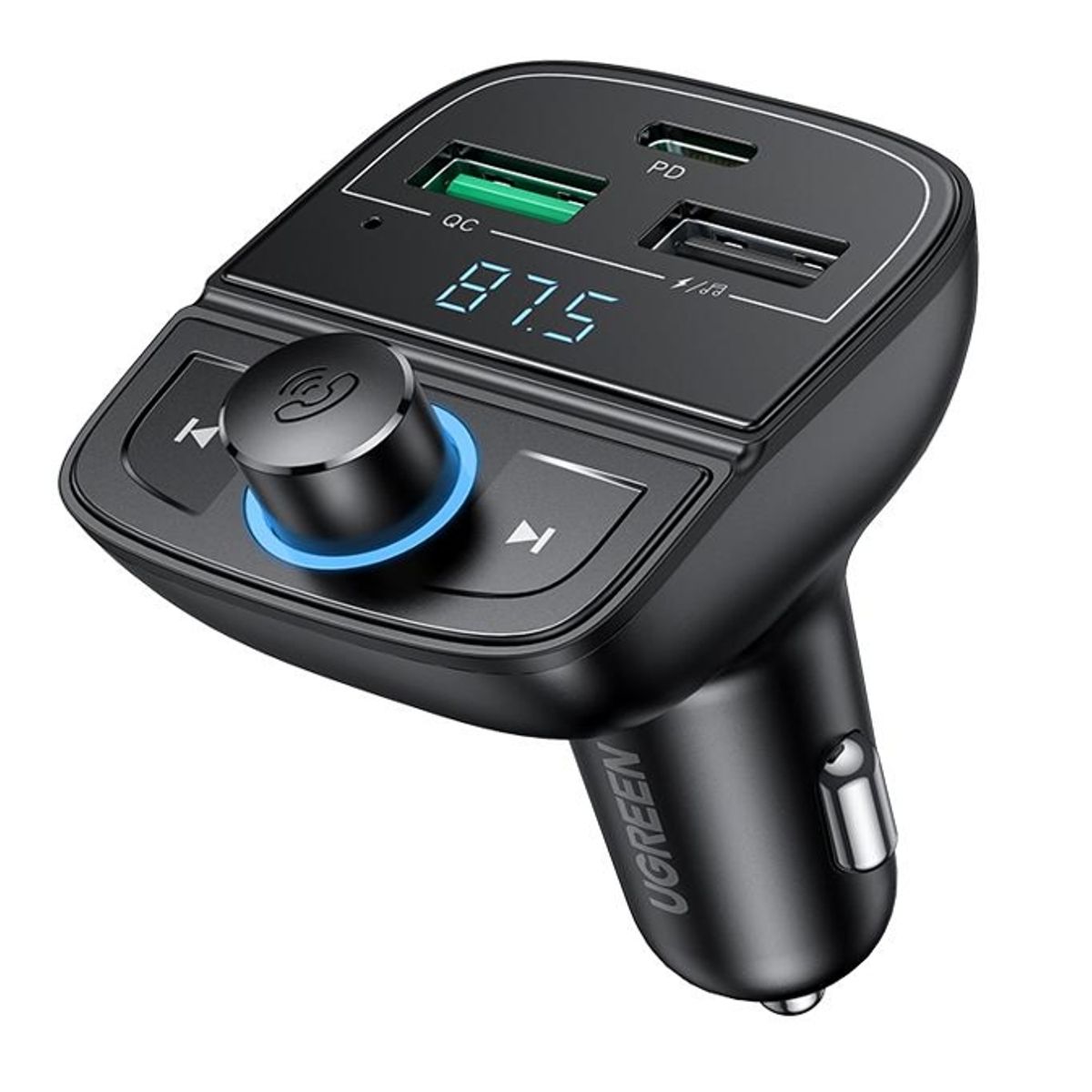UGREEN - Transmisor FM Bluetooth para Auto con USB-C de Carga Rápida