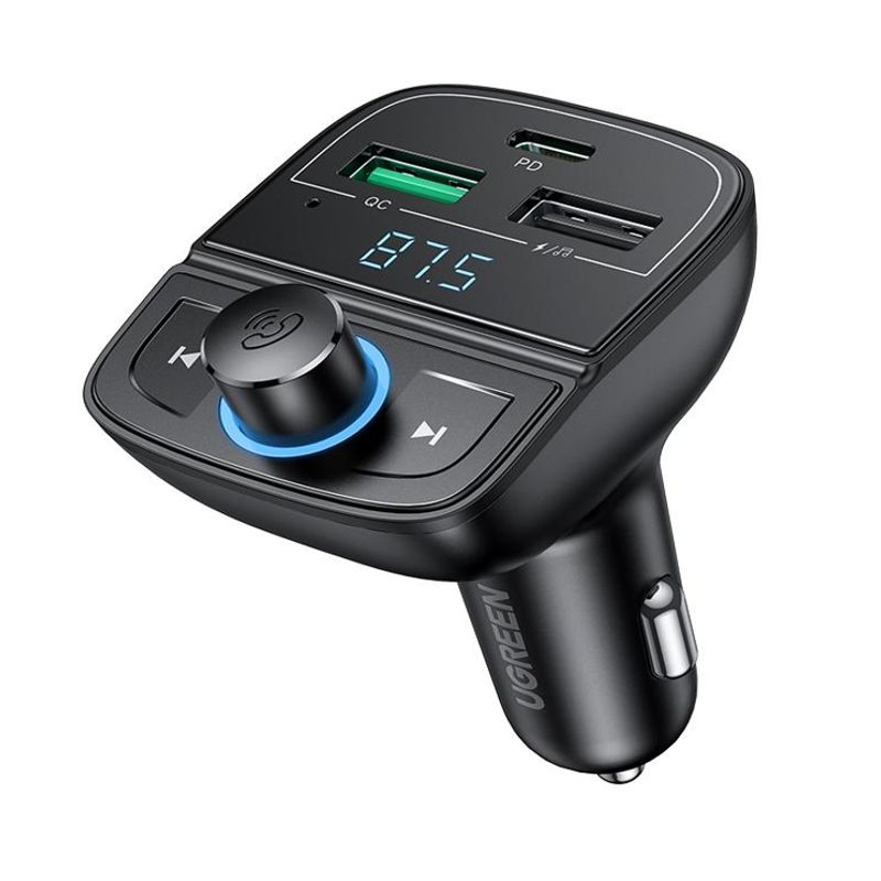 UGREEN - Transmisor FM Bluetooth para Auto con USB-C de Carga Rápida