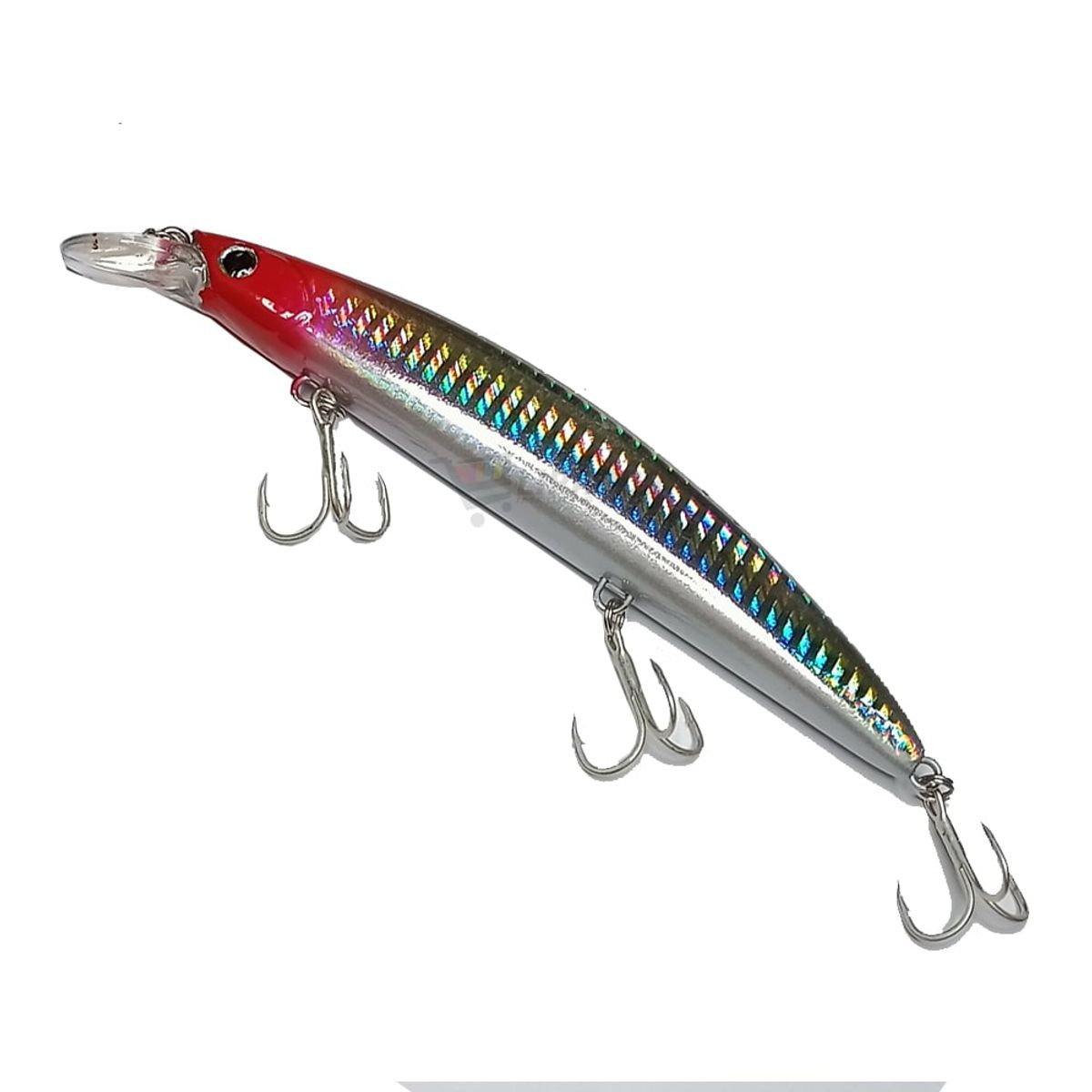 GENERICO - Señuelo Lenguado De Pesca Plateado Cabeza Roja 26gramos