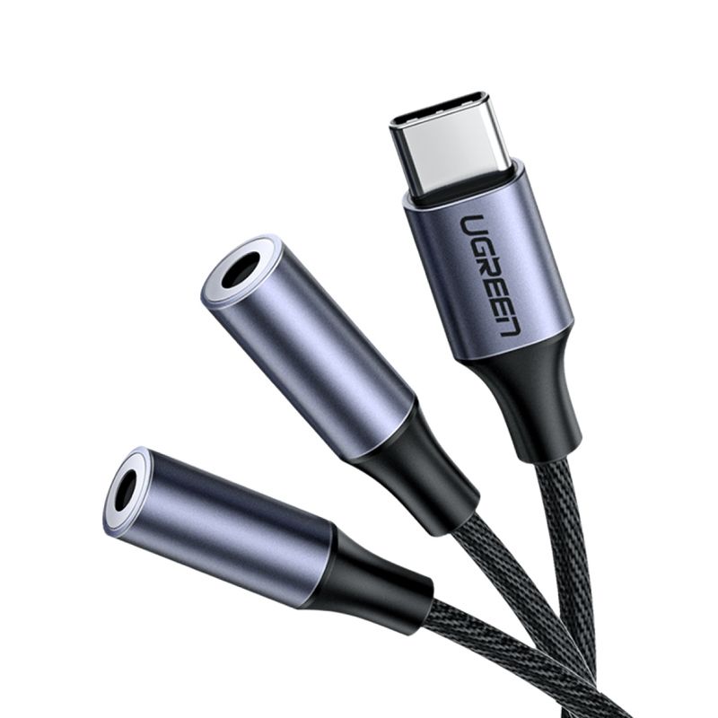 UGREEN - Cable splitter de audio USB-C a 3.5mm + 3.5mm 20 cm UGREEN