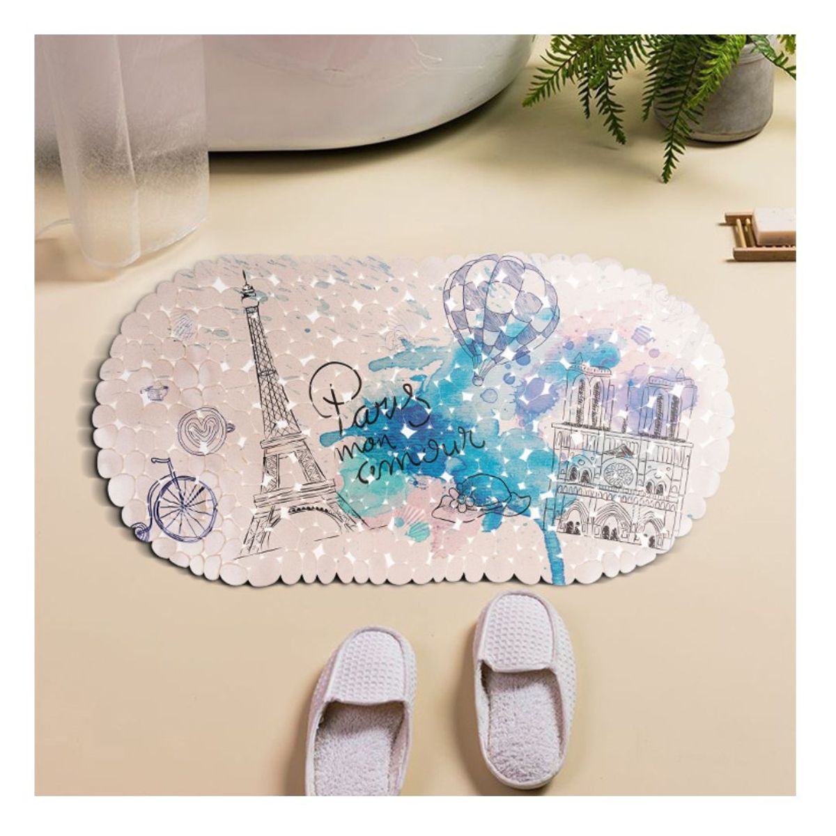 BATHLUX - Alfombras Antideslizante 69x35cm Diseños.