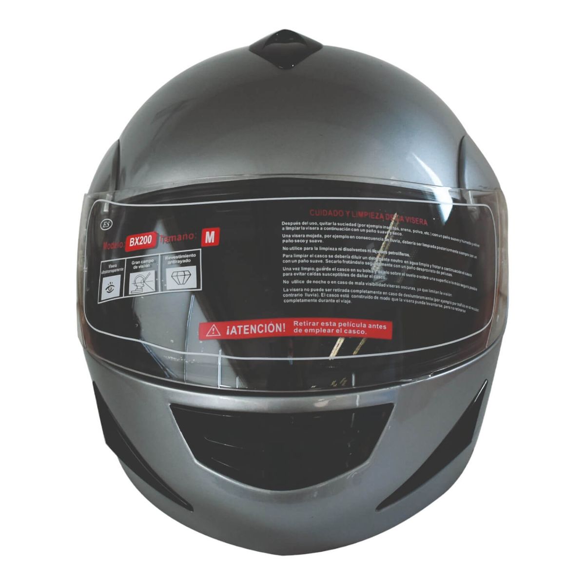 BEX - Casco Modular Full Face Talla M Color Silver BEX