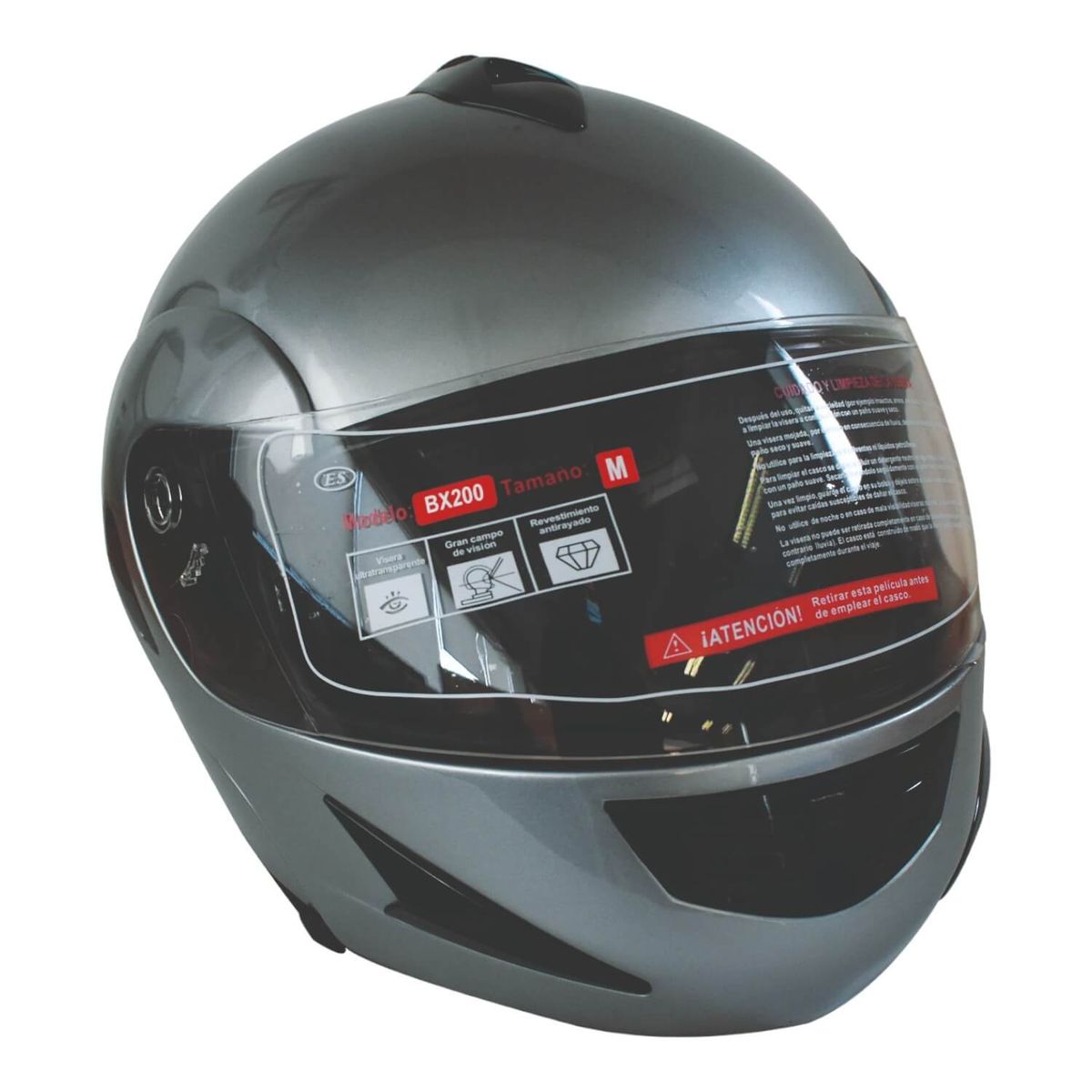 BEX - Casco Modular Full Face Talla M Color Silver BEX