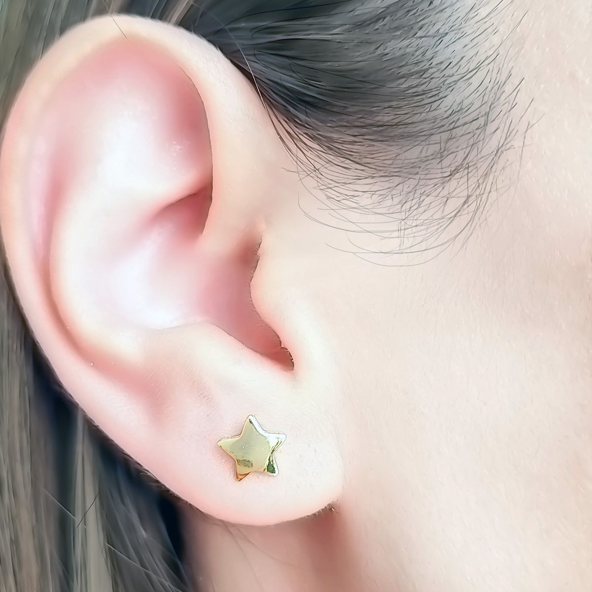 COGGIOLA - Aros Estrellas 7mm Enchapado Oro 18K