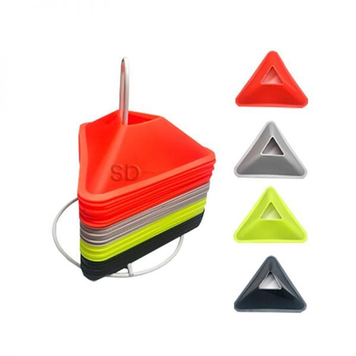 SDFIT - Set De 40x Conos Agilidad Triangular  Soporte MK-8103