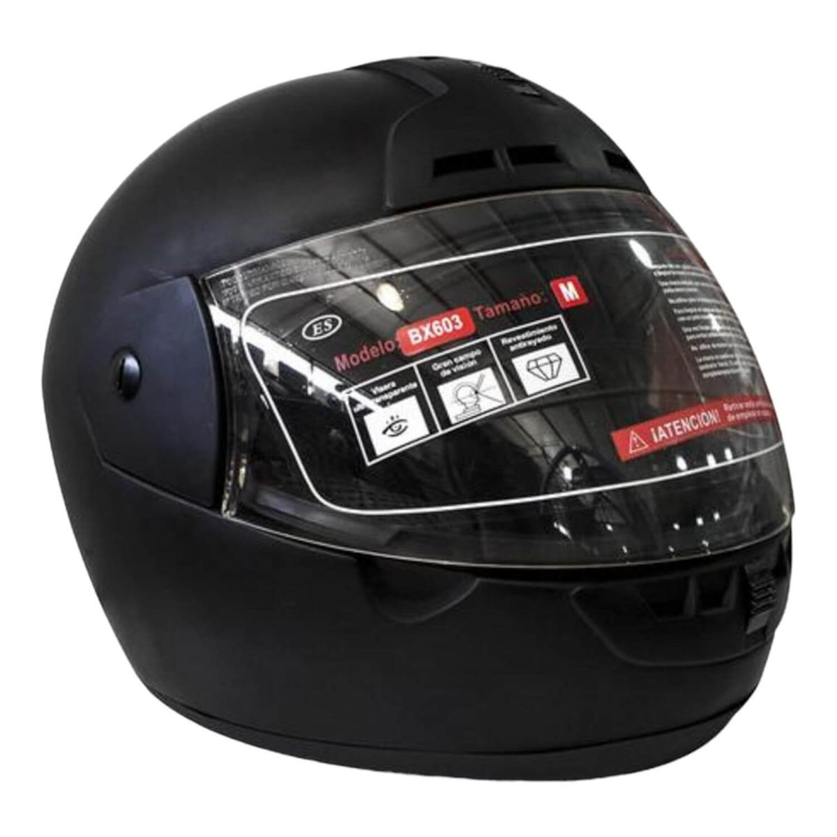 BEX - Casco Completo Integral Talla L Color Flat Black BEX