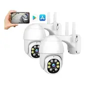 GENERICO - Pack X2 Camara Ip Interior Exterior Wifi Camara De Seguridad
