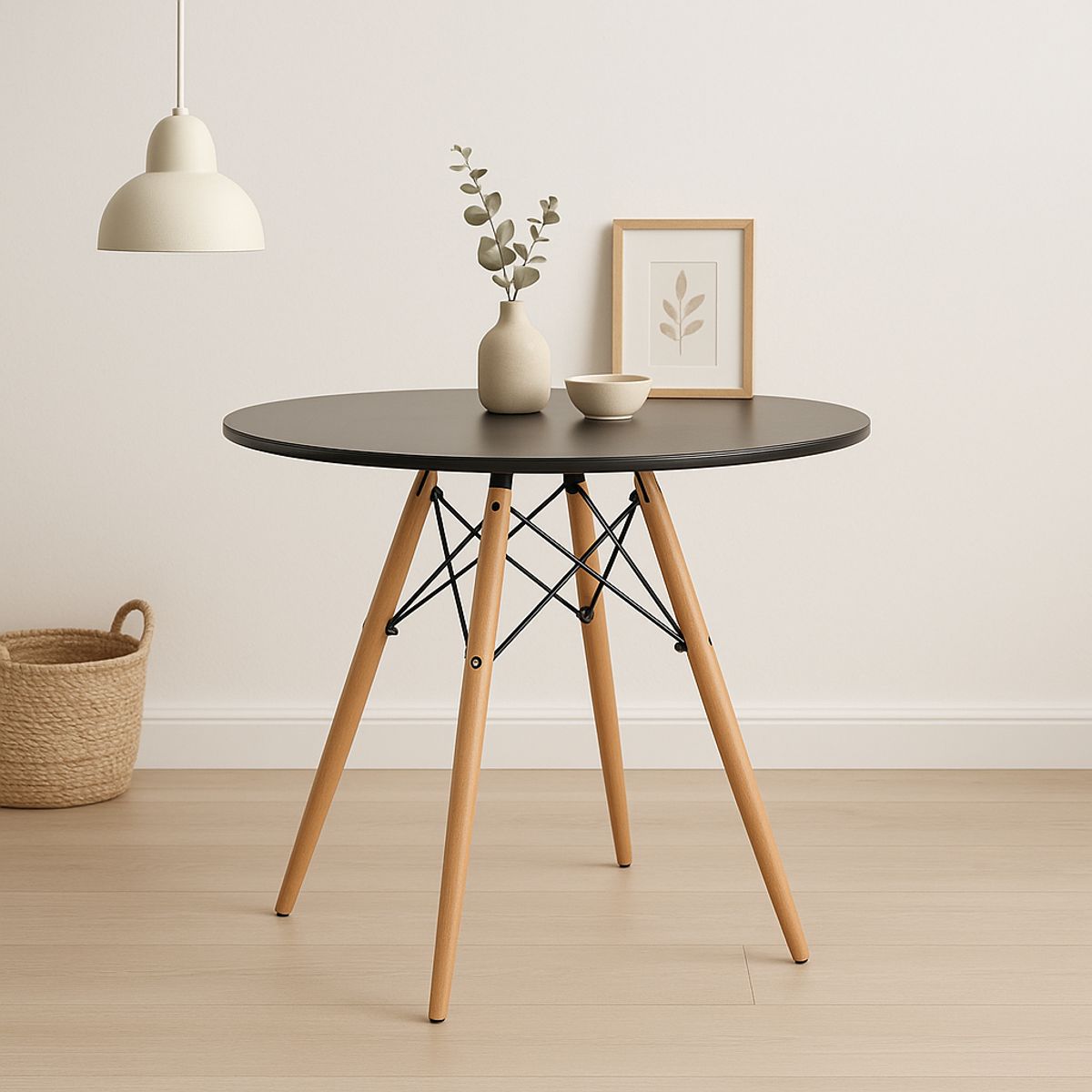 KLIK - Mesa de Comedor Eames 80cm redonda - Negra KLIK