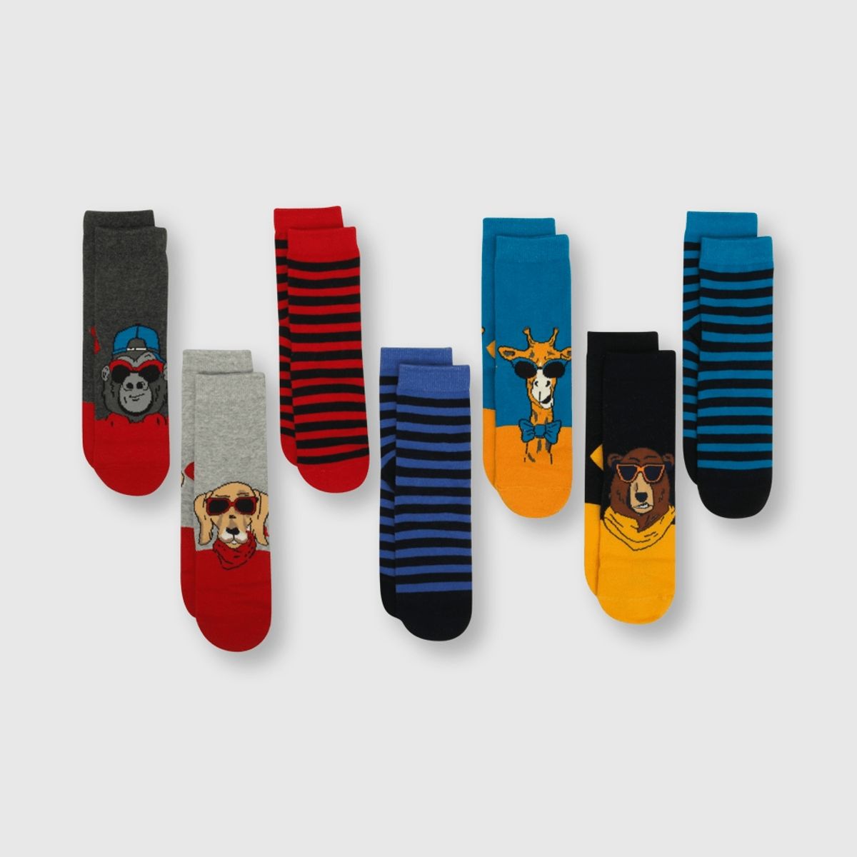 COLLOKY - Calcetin de niño 7 pack en caja azul (6 a 8 años)