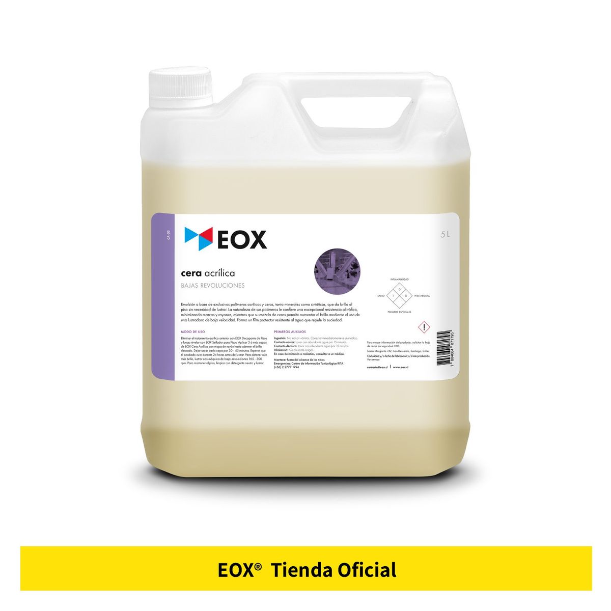 GENERICO - Cera Acrílica Autobrillo para Pisos Eox 5 L