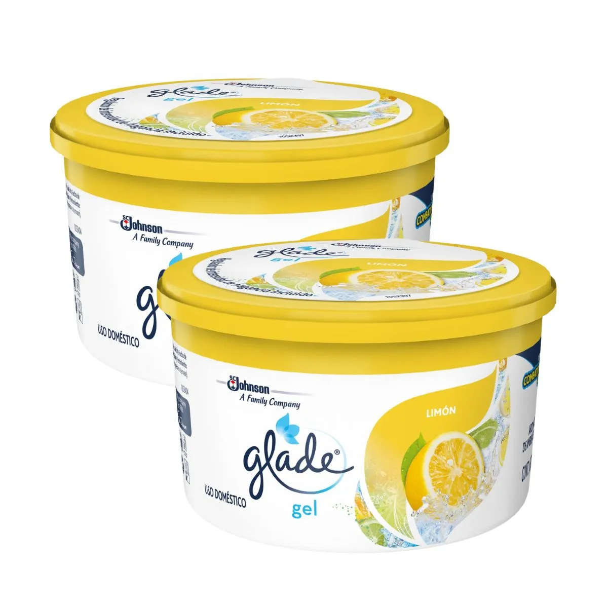 GLADE - Pack 2 Glade Gel Aromatizante Limón Refrescante 70g