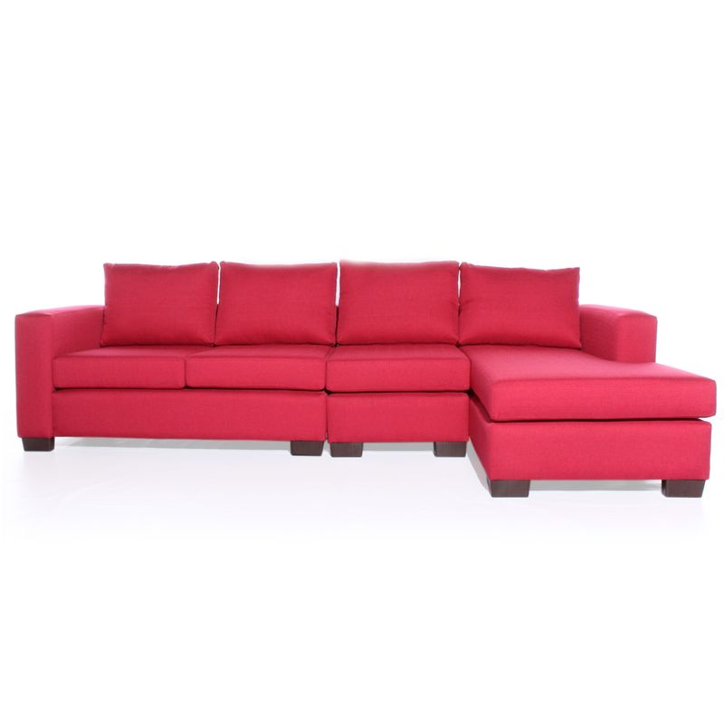 LIVING STORE - Sofá Seccional 4 Cuerpos Derecho Chelsea WR 295 cm Rojo