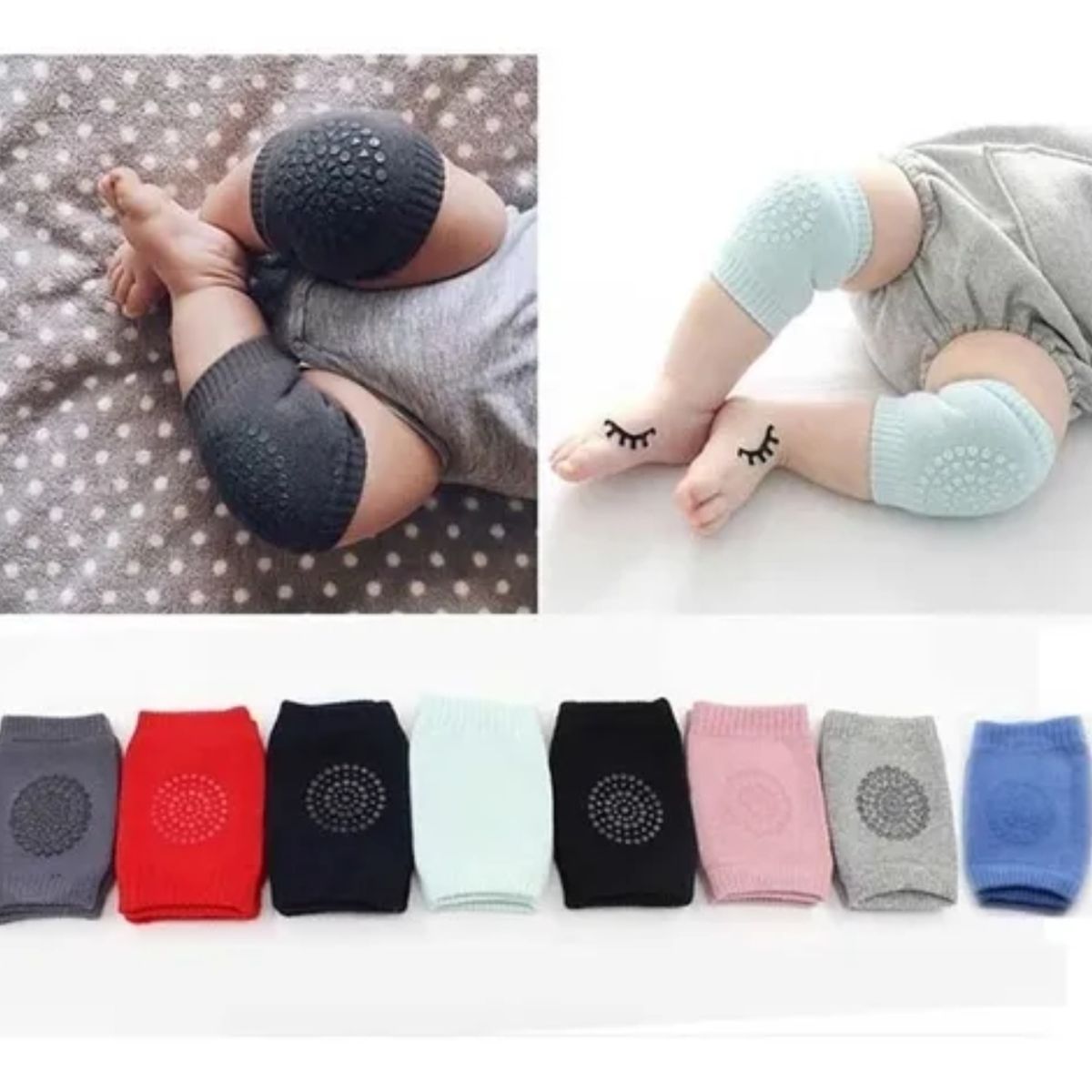 GENERICO - Rodilleras de Bebe  Para Gateo Antideslizante - NEGRO