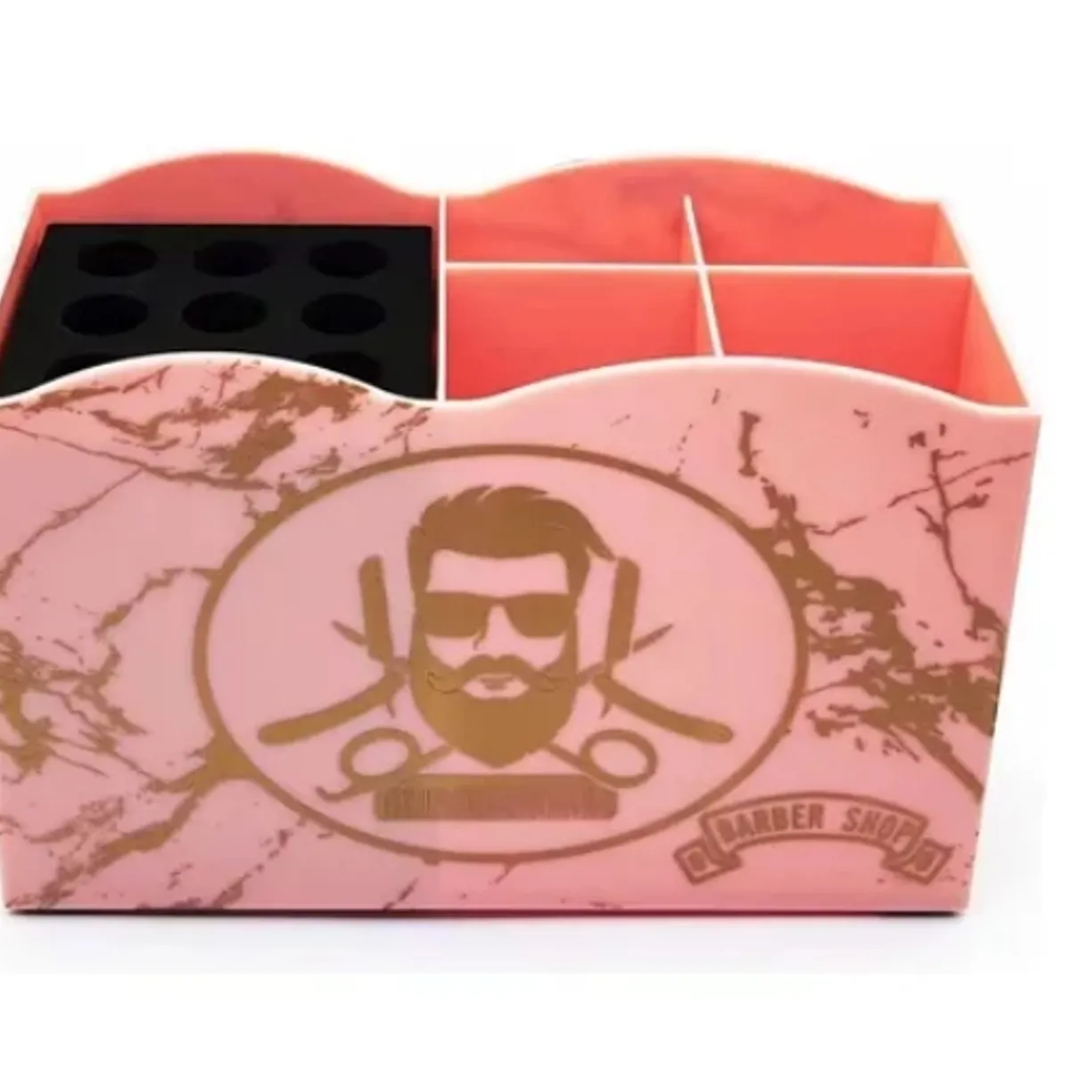 GENERICO - Caja Organizadora Multiusos Tijeras Barberia Peluqueria Rosa