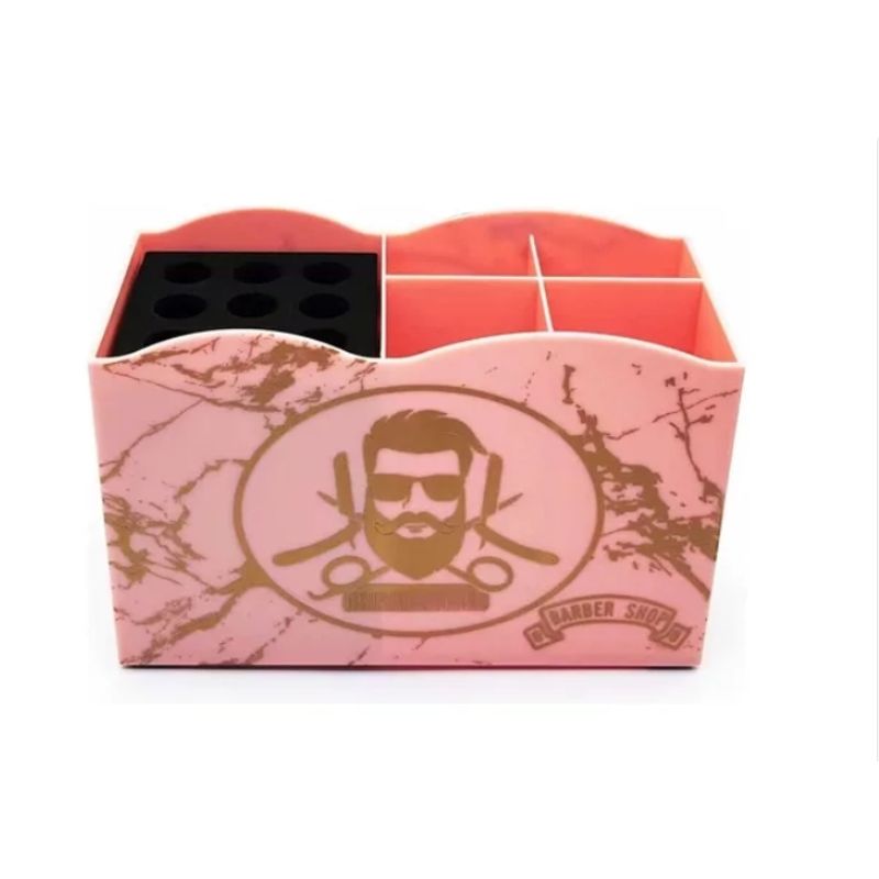 GENERICO - Caja Organizadora Multiusos Tijeras Barberia Peluqueria Rosa