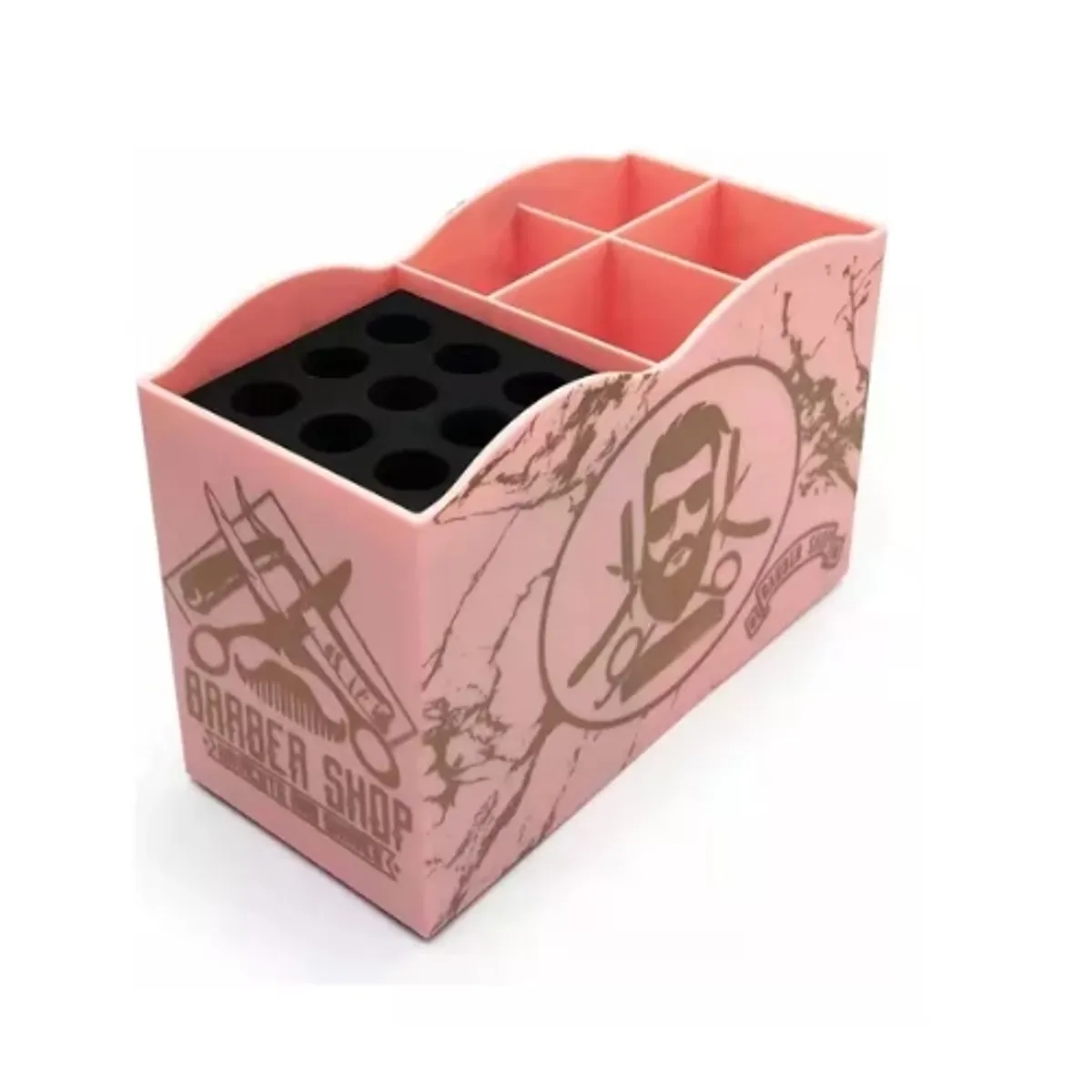 GENERICO - Caja Organizadora Multiusos Tijeras Barberia Peluqueria Rosa