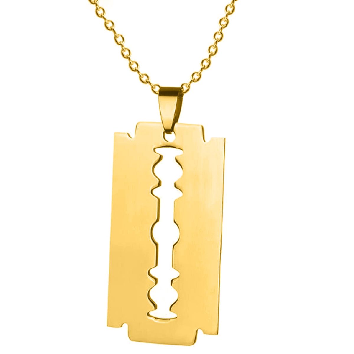 GENERICO - Cadena Collar Unisex Cuchillas Hoja De Afeitar Acero Inoxidable