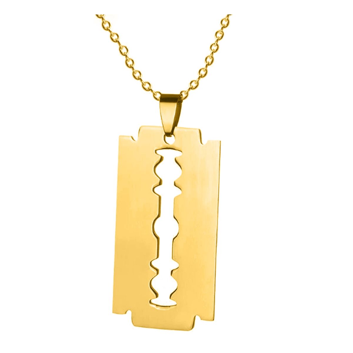 GENERICO - Cadena Collar Unisex Cuchillas Hoja De Afeitar Acero Inoxidable