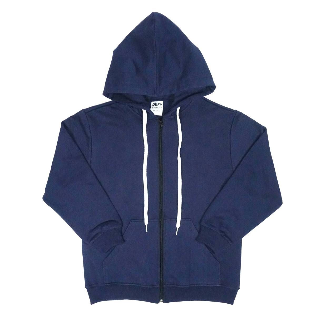 DEFY STREET - Poleron azul marino con capucha y cierre