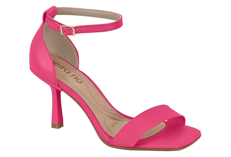 Sandalia Taco Aguja 10cm Mujer Eco Cuero Pink Gloss