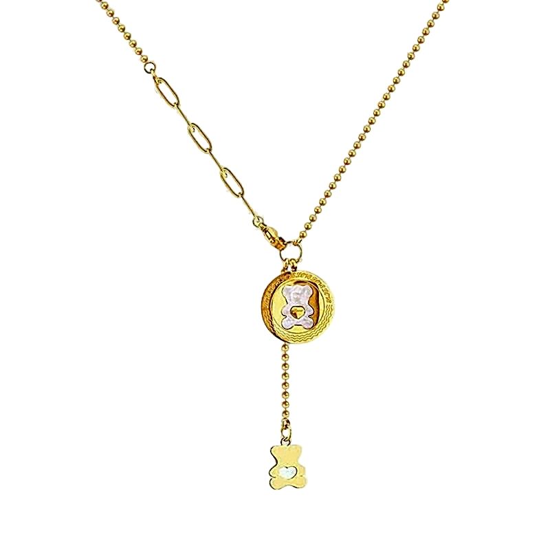 LUXURYJOYAS - Collar Oso Oro 18kt bañado Nacar Cenvio