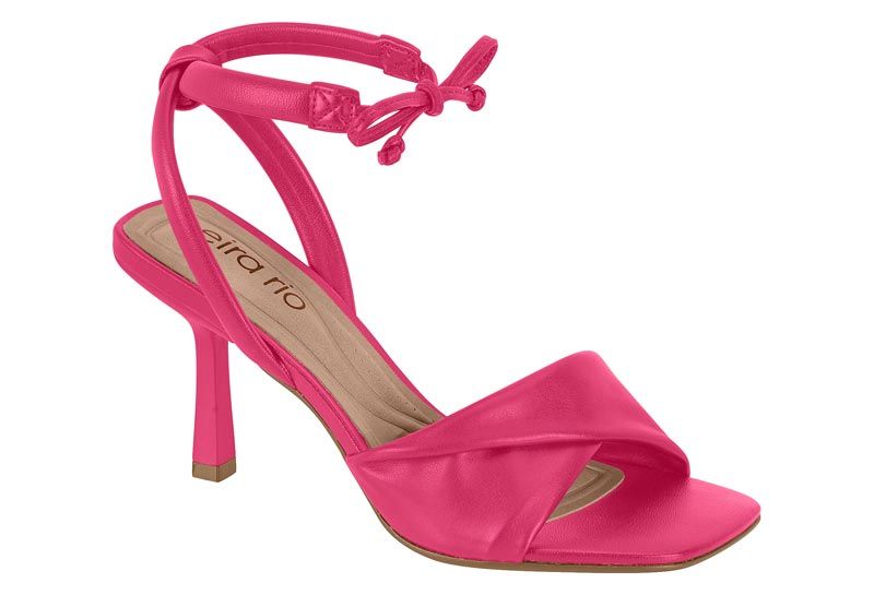 Sandalia Taco Aguja 10cm Mujer Eco Cuero Pink Gloss