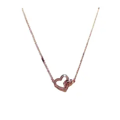 LUXURYJOYAS - Collar Corazón Oro Rosa 18kt Relieve Cristal