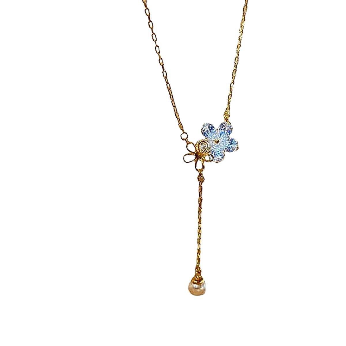 LUXURYJOYAS - Collar Mujer Oro 18kt Cristales Flor Joyas