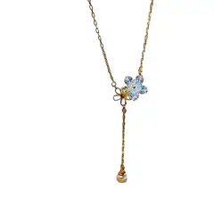 LUXURYJOYAS - Collar Mujer Oro 18kt Cristales Flor Joyas
