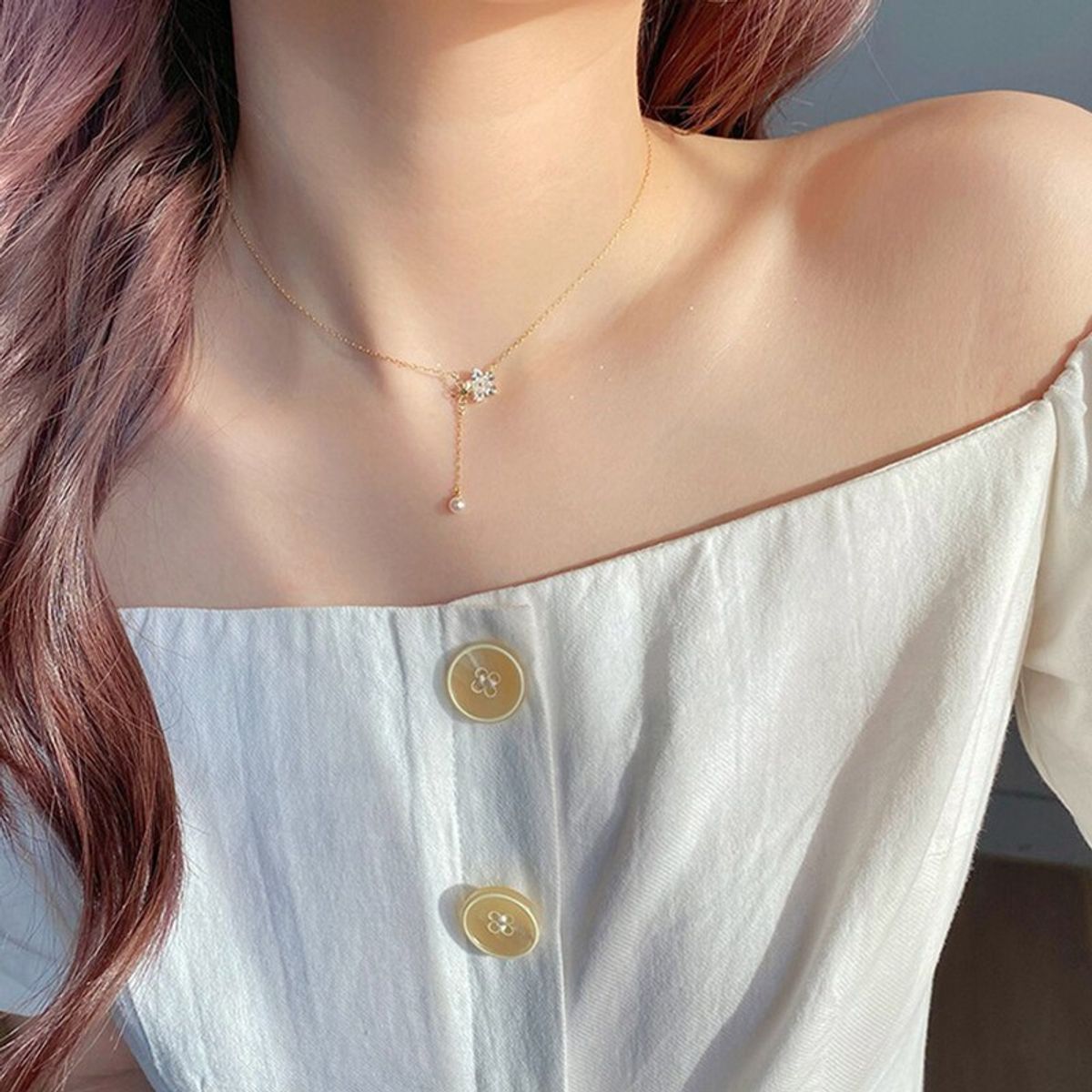 LUXURYJOYAS - Collar Mujer Oro 18kt Cristales Flor Joyas