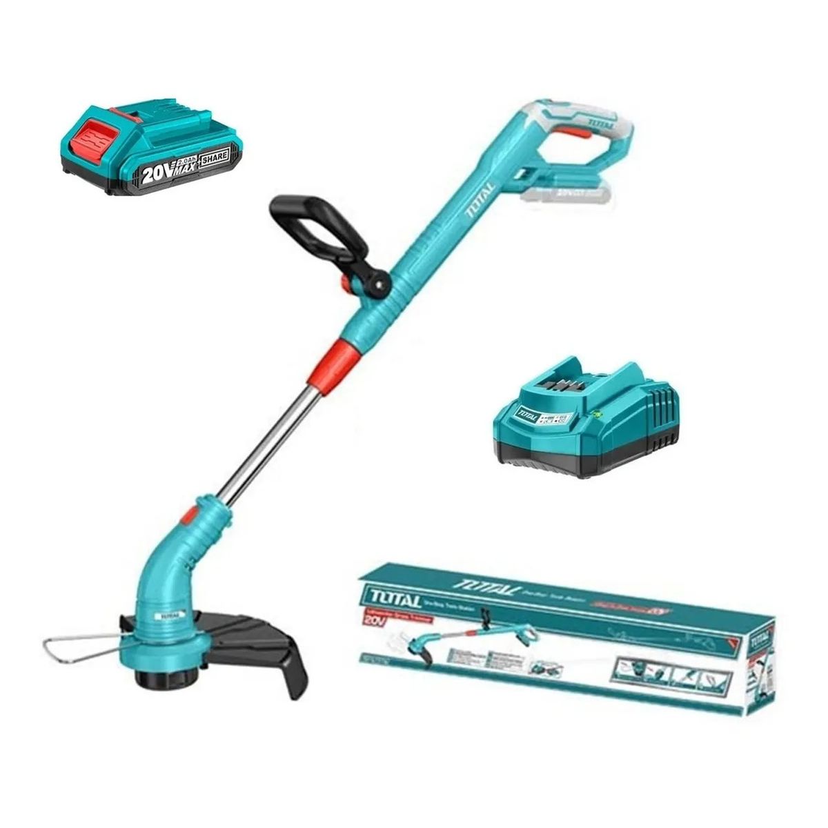TOTAL TOOLS - Orilladora Inalambrica 20v  Bat  Cargador Total Tgtli20018