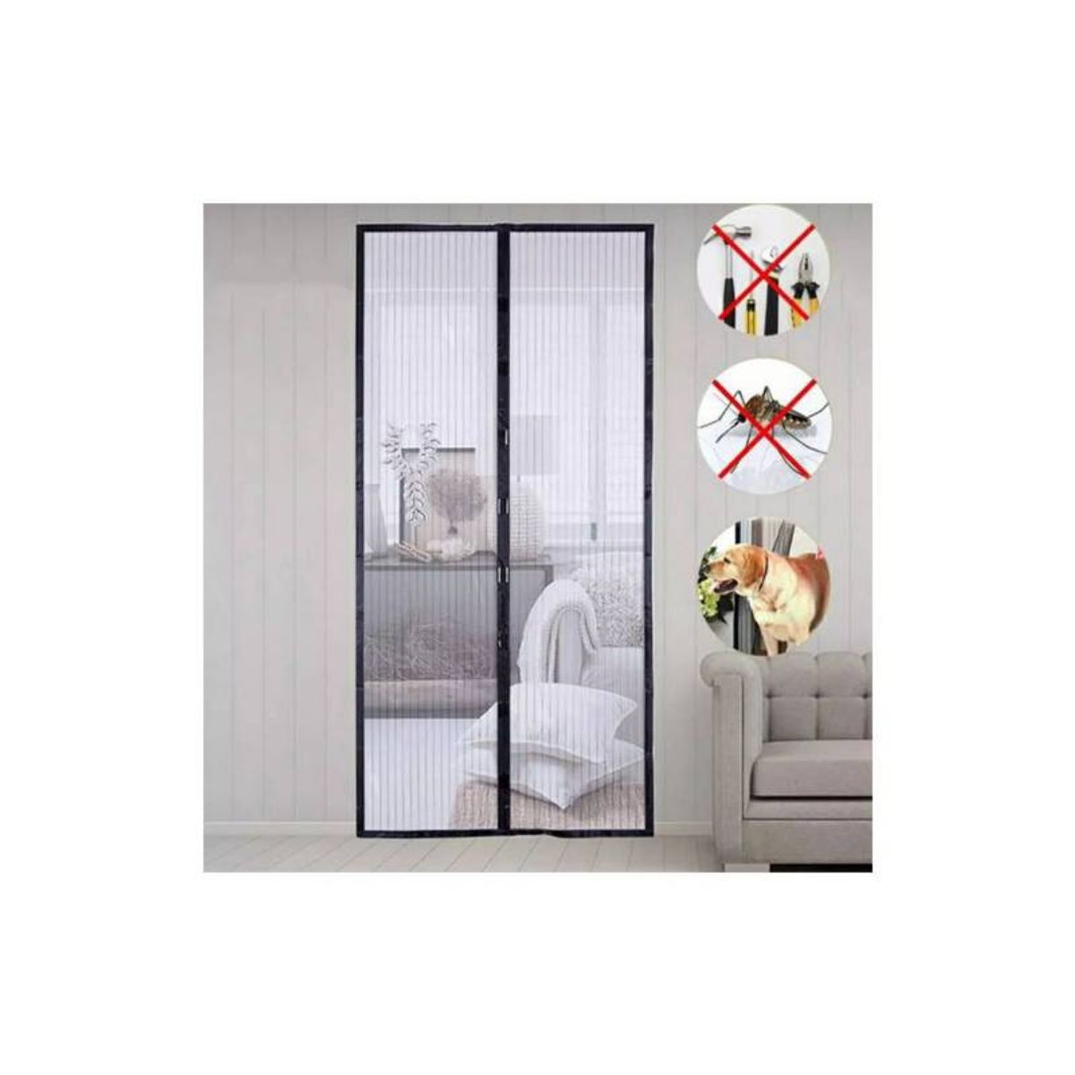 UNIVERSAL - Malla para puerta anti moscas y mosquitos