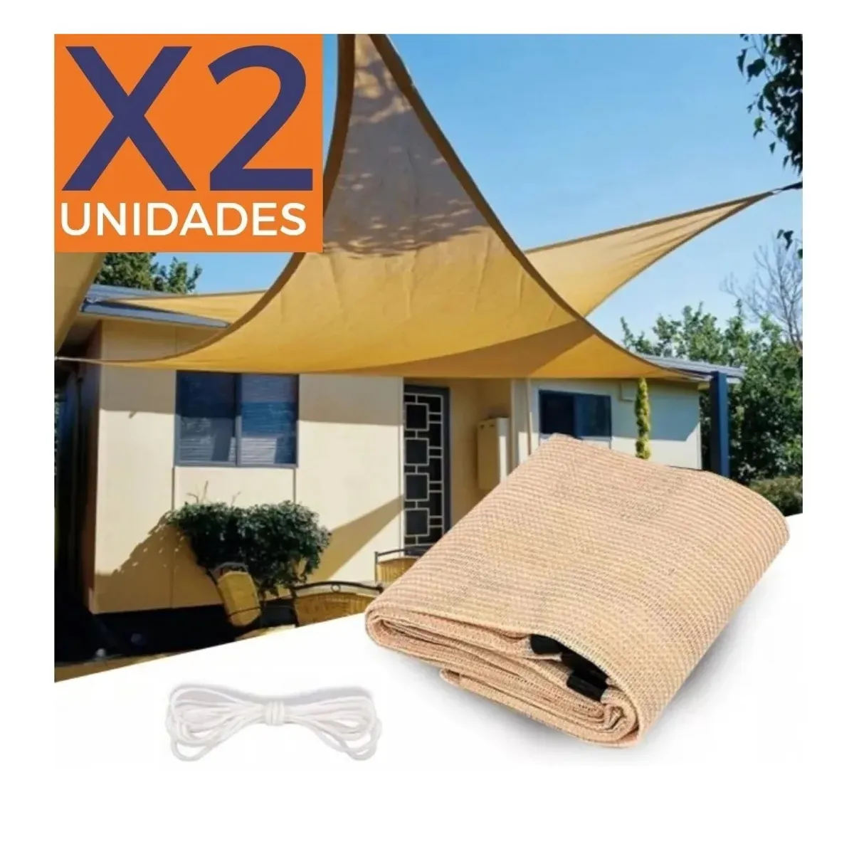 GENERICO - X2 Toldo Vela Sombra Toldos Plegables Lona Triangular 3x3x3m