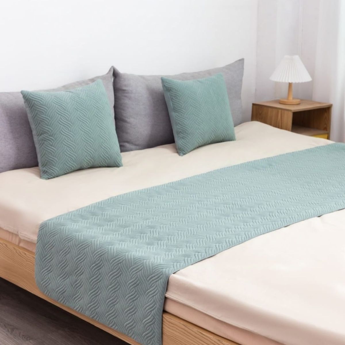 GENERICO - Piecera Verde plush dos fundas de cojín