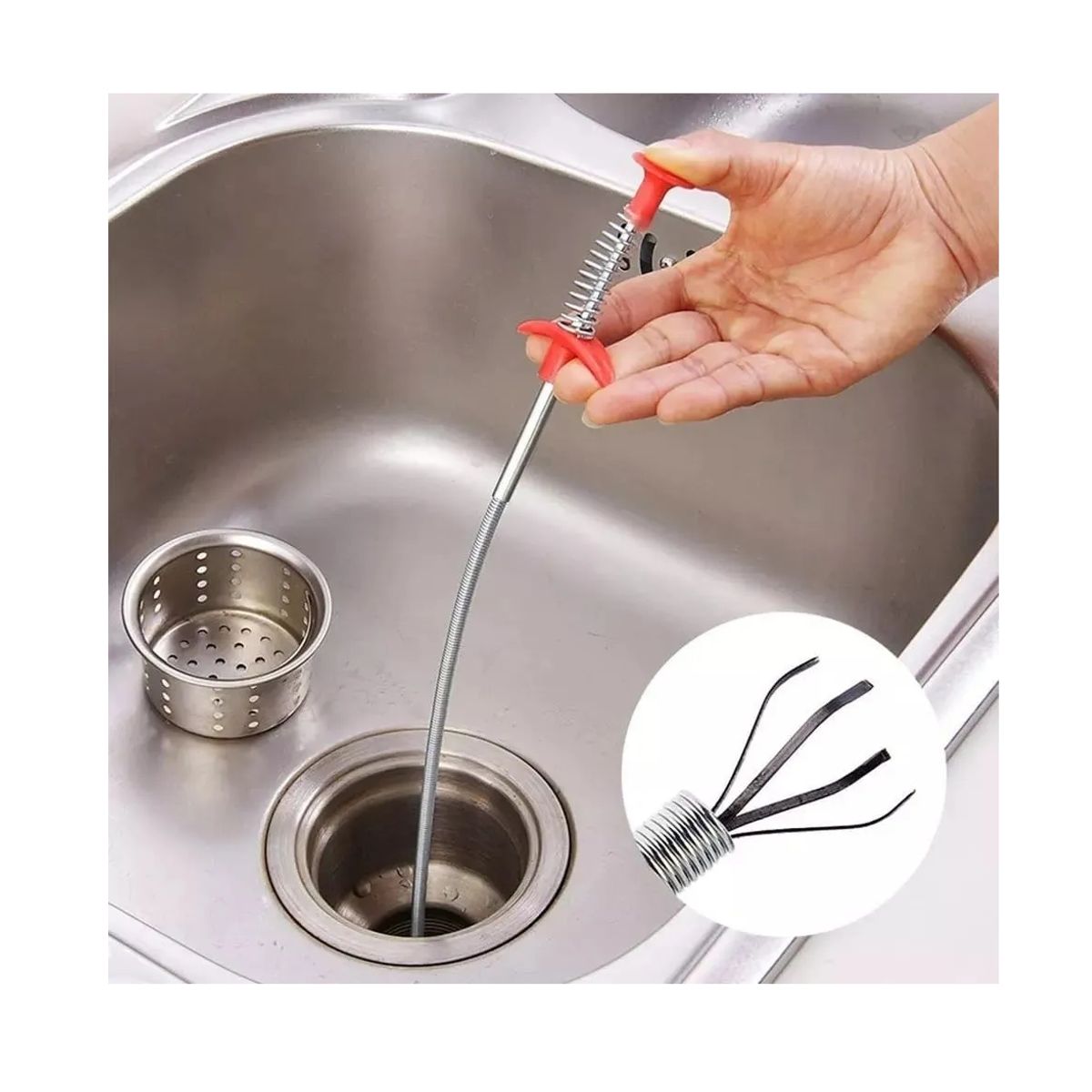 CARIBEE - Destapa Cañería Con AgarreLimpiador Drenaje Baño Lavaplatos