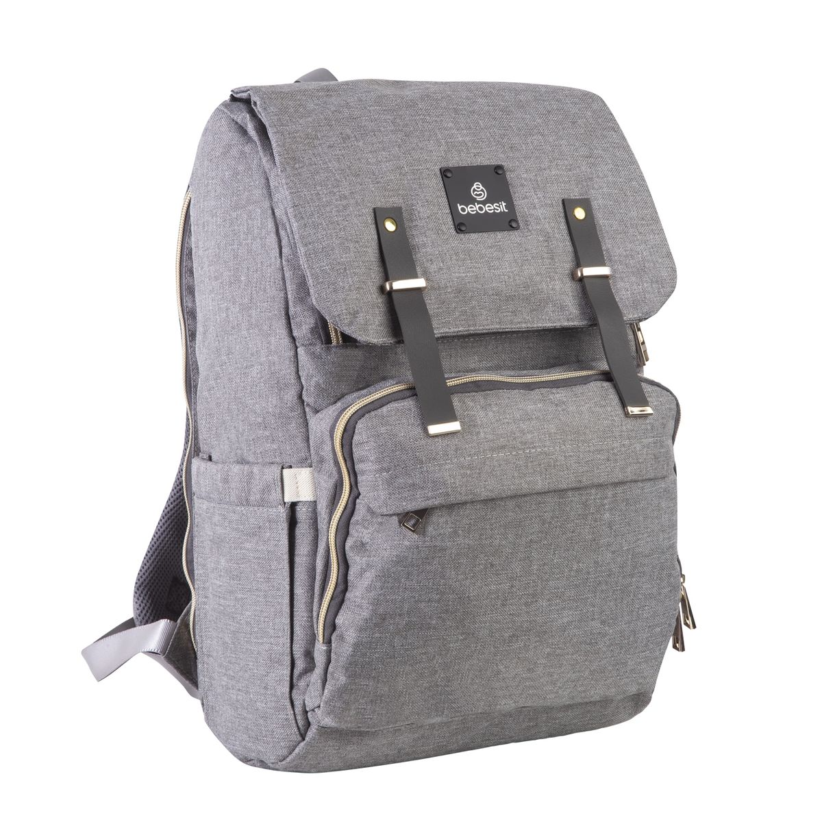 BEBESIT - Mochila Maternal Mudador Bebesit Melange Gris