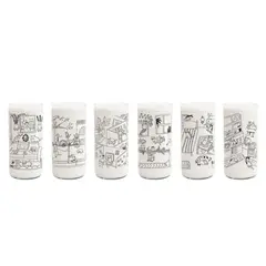 GREEN GLASS - Cat Lover Juego de 6 Vasos Gatunos 500ML