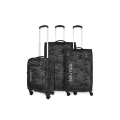 NAUTICA - Set 3 maletas de tela Barham S+M+L negra