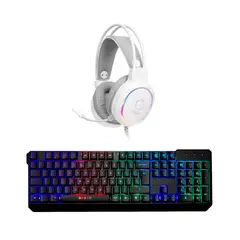 NIBIO - Kit Teclado Strike + Audífonos Zigma Blanco