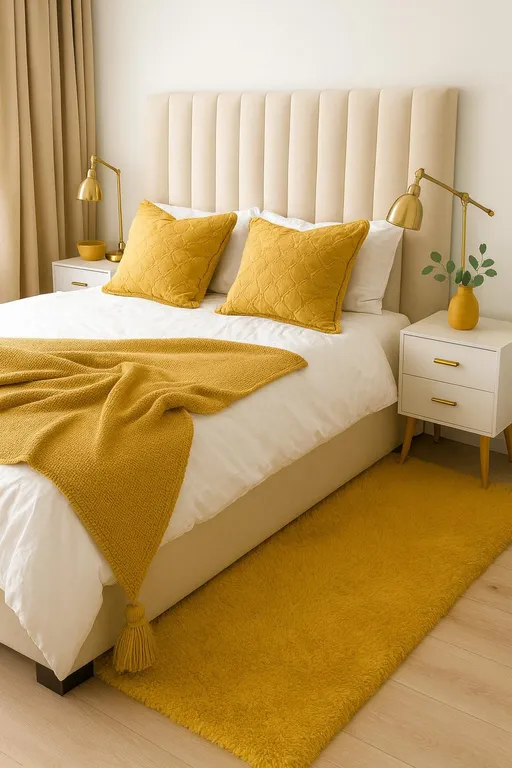 Alfombra Timmy Extra-peluda Lisa Amarillo Gold 55x145