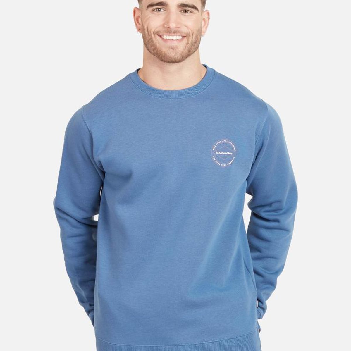 MAUI AND SONS - Poleron THE REAL SURF Hombre Azul Maui and Sons