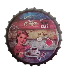 RUNN - Cuadro Metálico Vintage Tipo Tapa de Botella