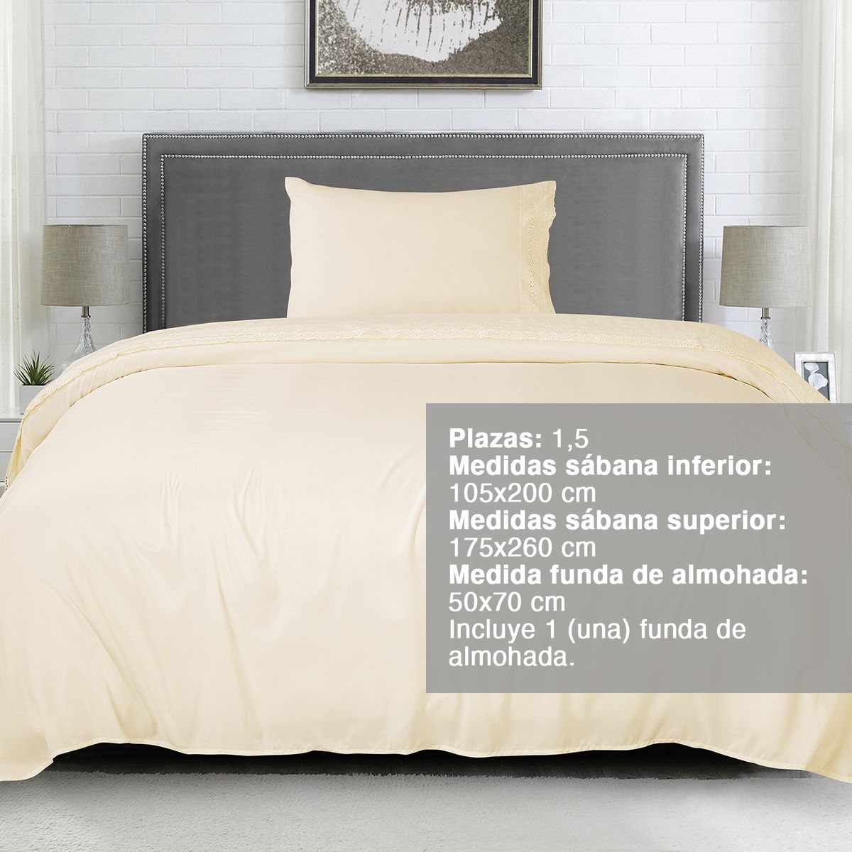 INSPIRACCI - Sabana broderie 1,5 p