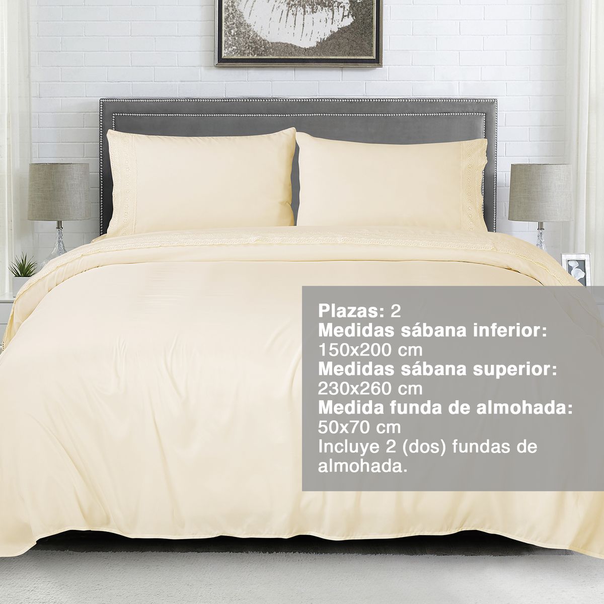 INSPIRACCI - Sabana broderie 2 p