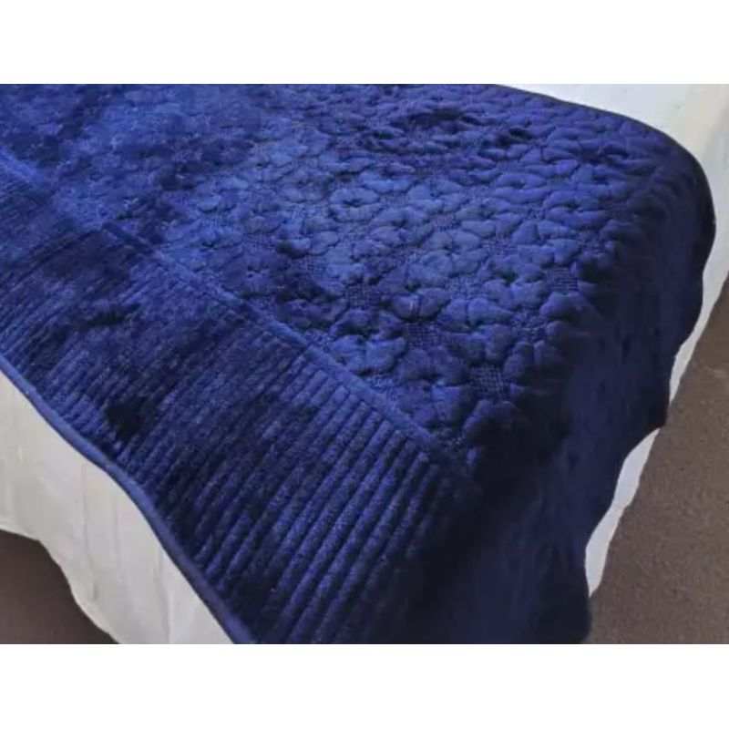 GENERICO - Piecera Plush azul ideal para dos plazas y king Dormitorio