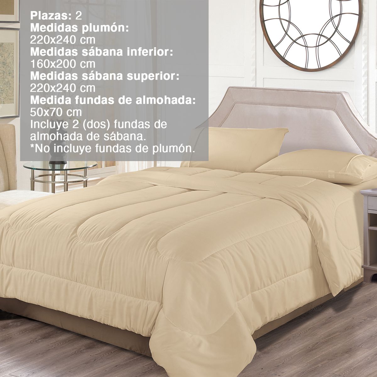 NOVAHUS - Set plumón + juego de sábanas 2 plazas