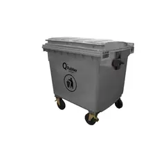 QRUBBER - Basurero Contenedor Basura 1100 lts gris