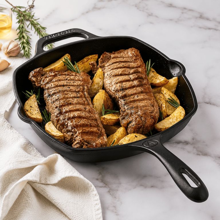 Sarten Grill de Hierro Fundido 25 x 25 cm
