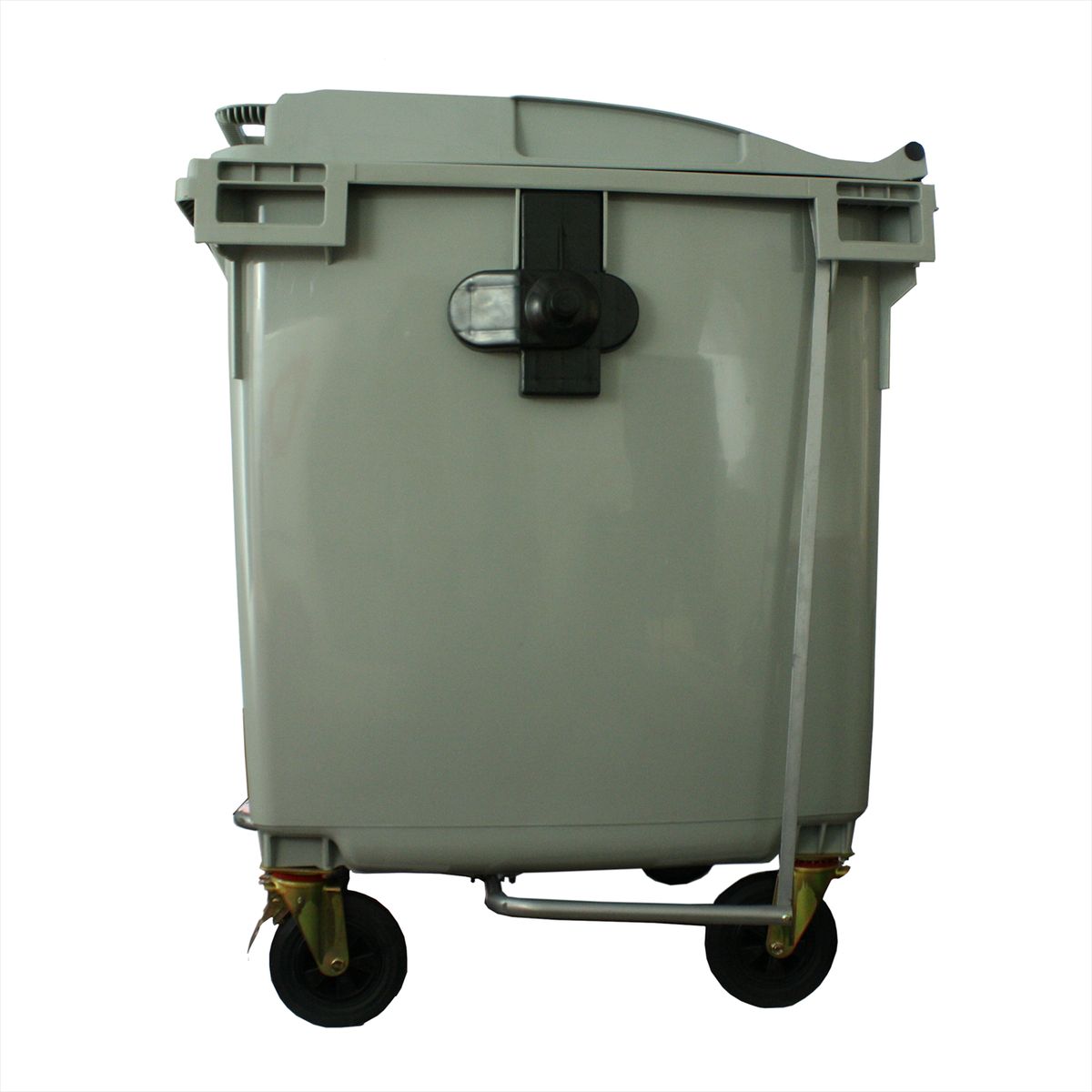 QRUBBER - Contenedor de Basura 1100 lts gris con pedal QRubber